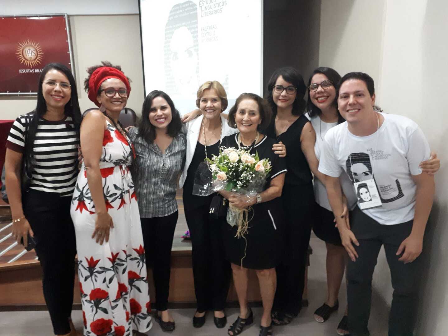 Nelly Carvalho em evento na Unicap, em 2018, quando foi homenageada