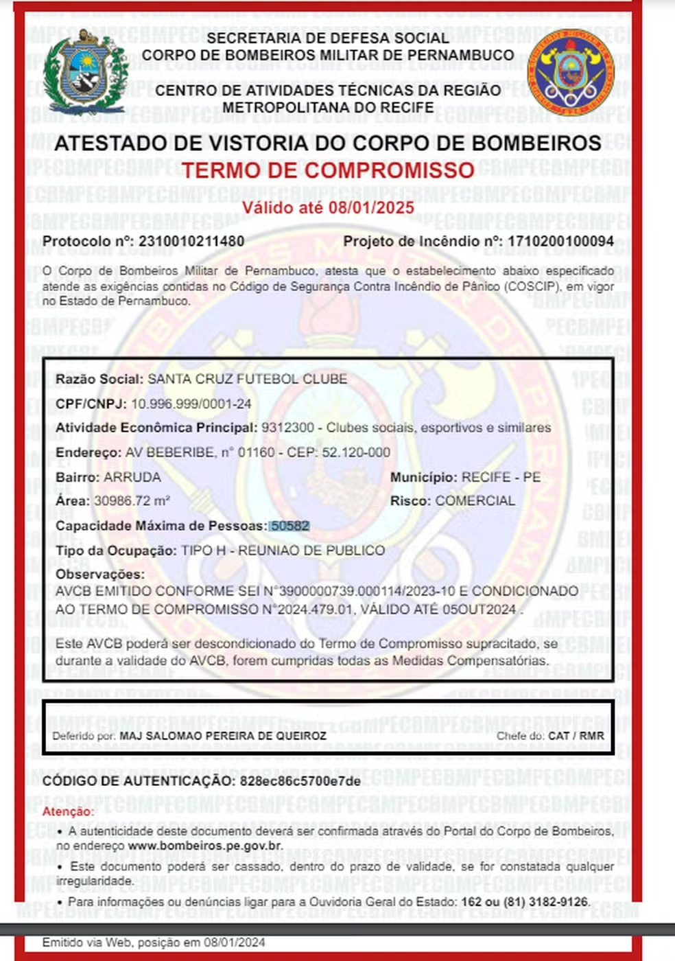 Documento Santa Cruz