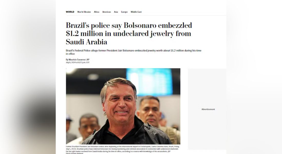 The Washington Post repercute caso das joias