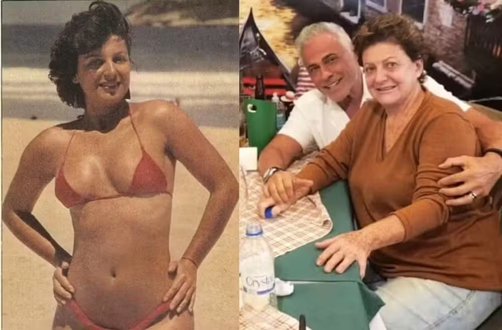 Matilde Mastrangi nos anos 80 e hoje, aos 71, com Oscar Magrini 