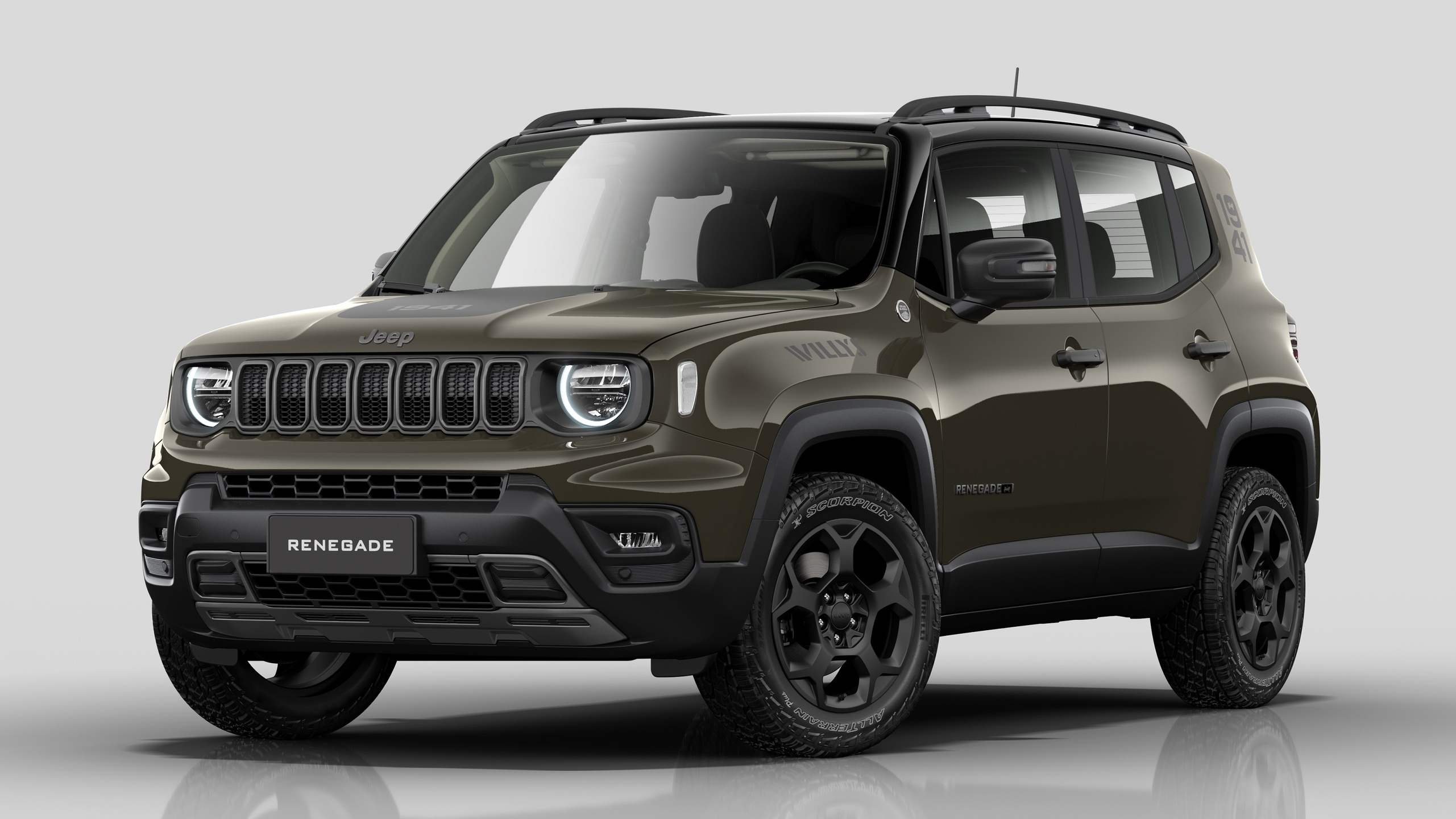 Jeep Renegade 2025 - Versão limitada a 500 unidades, a Wilys é uma 4X4 com característica mais esportiva e também tem teto solar panorâmico.