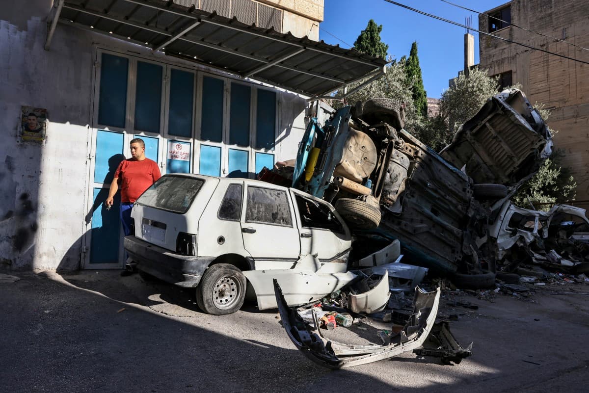 Detritos na Faixa de Gaza 