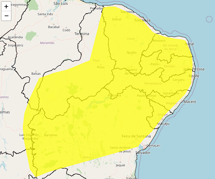 Inmet emite um aviso de vendaval para Pernambuco