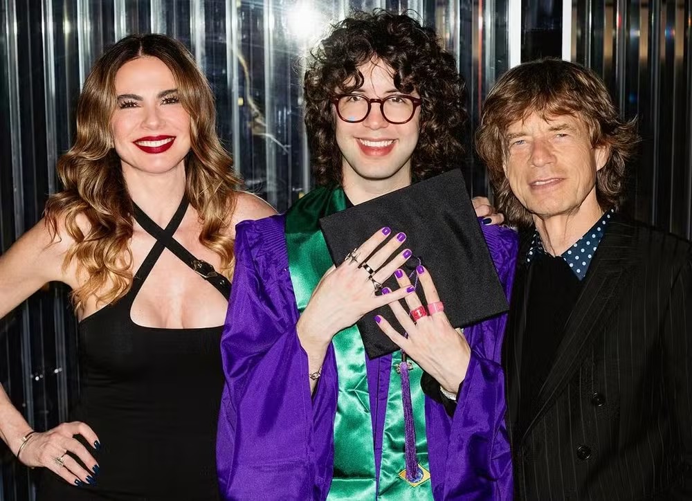 Luciana Gimenez, Lucas Jagger e Mick Jagger 