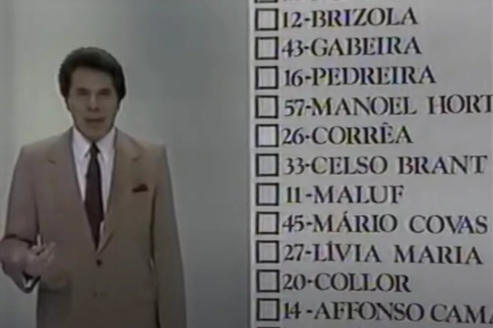 Silvio Santos na campanha à Presidência de 1989: seu nome não aparecia na cédula de votação 