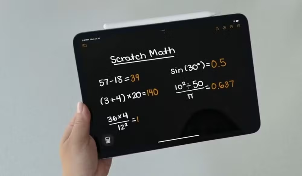Apple cria novas funções para a calculadora com o novo sistema operacional, como a realização de cálculos escritos à mão 