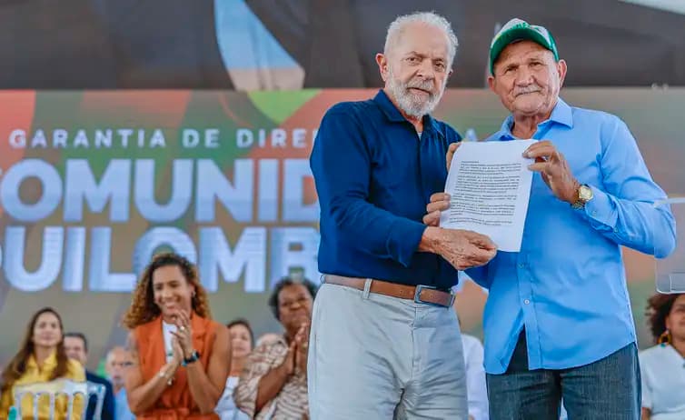 Presidente Lula durante a cerimônia de assinatura do Termo de Conciliação, Compromissos e Reconhecimentos Recíprocos, relativo ao Acordo de Alcântara 