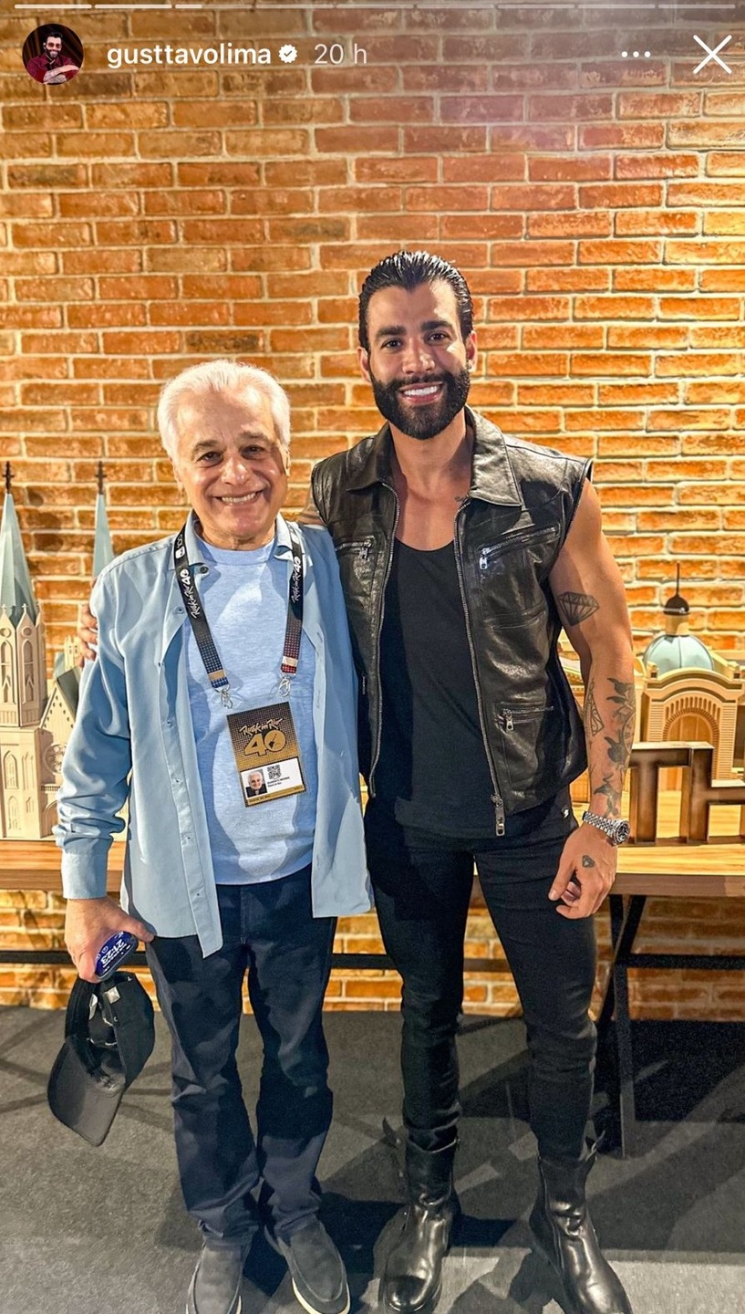 Roberto Medina, CEO da Rock World, e Gusttavo Lima