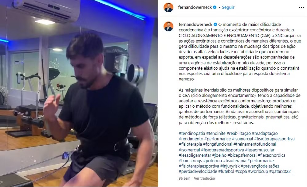 Fisioterapeuta Fernando Werneck prestou serviços para Cara de Sapato