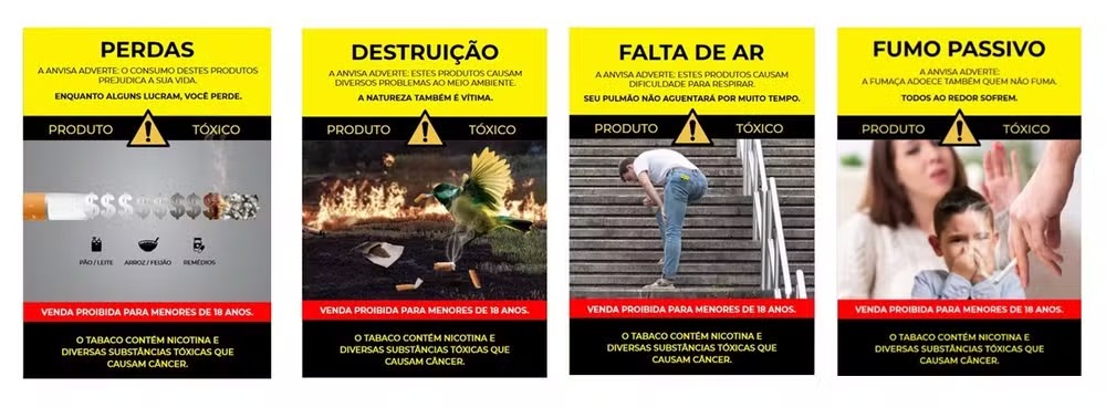 Novas advertências para mostruários de tabaco