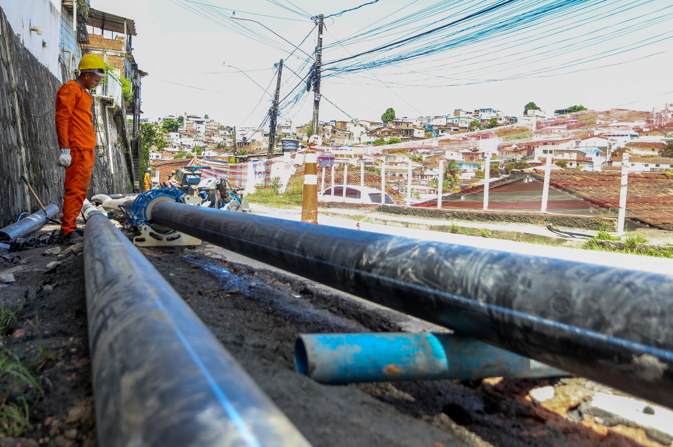 Obras da Compesa no Recife