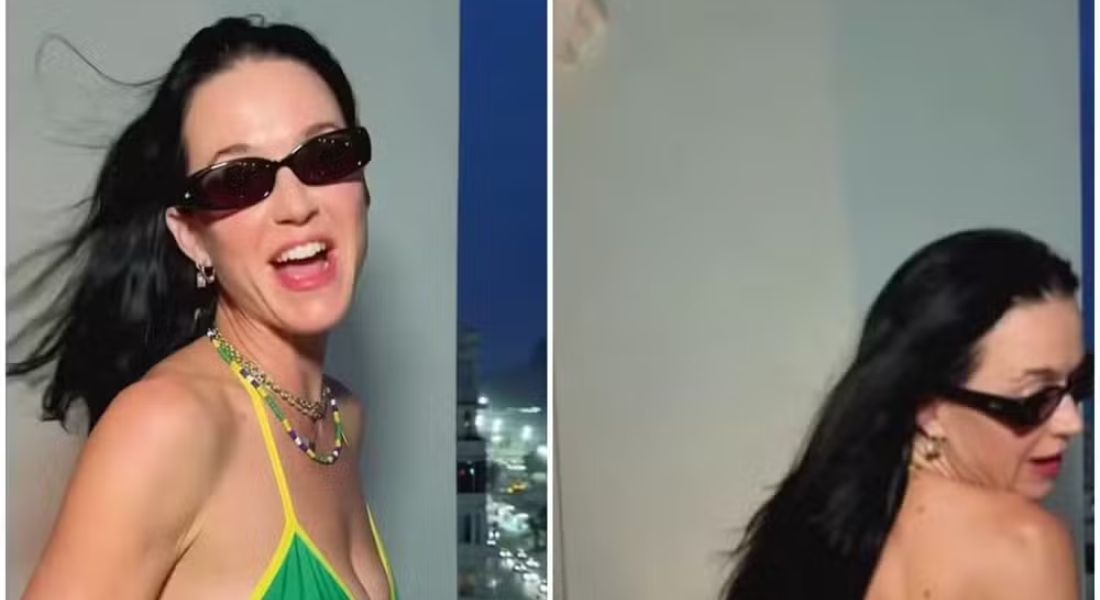 De biquíni verde e amarelo, Katy Perry agradece fãs brasileiros  Foto: Reprodução Instagram