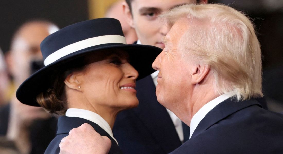 Melania e o marido, Donald Trump, na posse do republicano como 47º presidente dos EUA