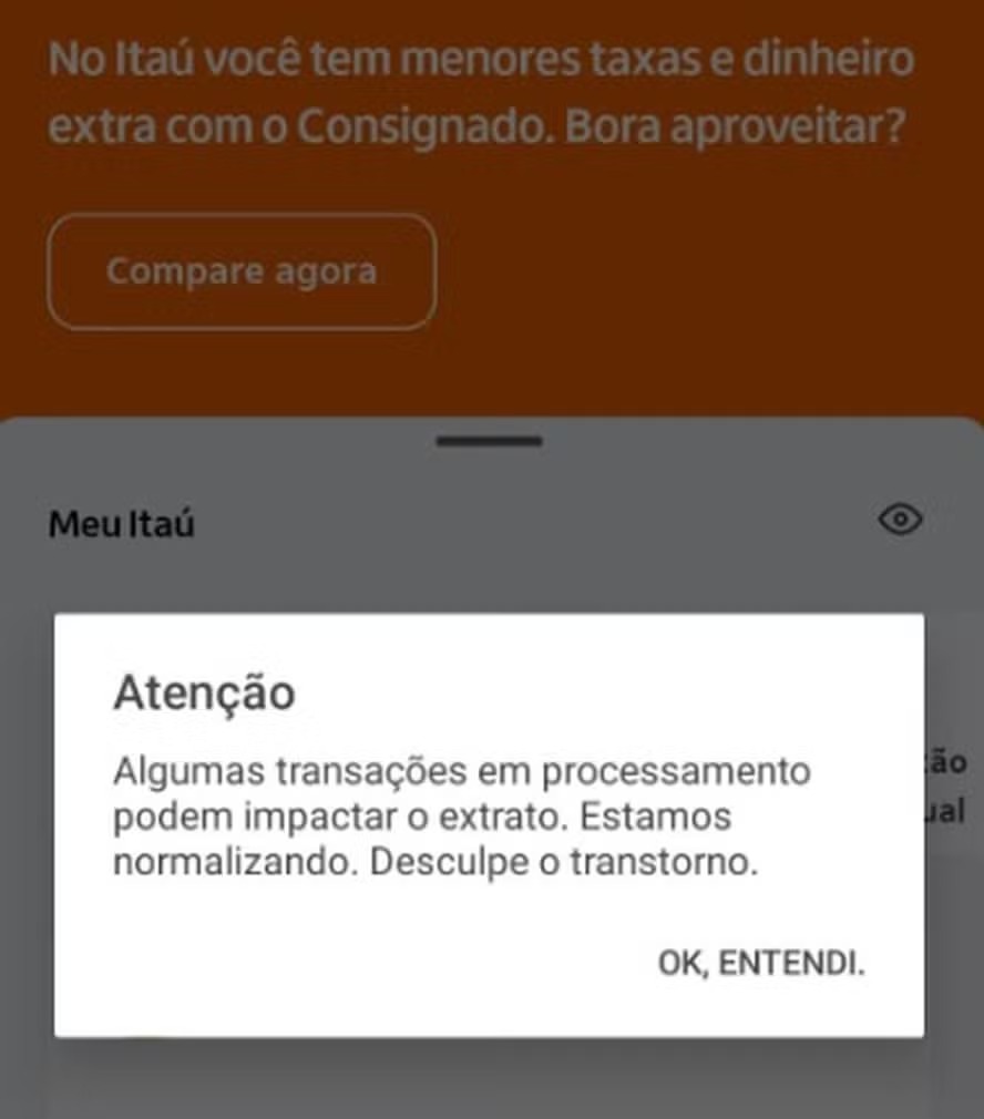 Aplicativo do Itaú apresenta instabilidade na manhã desta sexta-feira