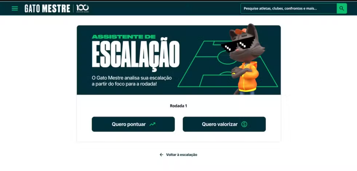 Gato Mestre irá compartilhar previsões para os jogadores da versão PRO | Foto: Cartola/Divulgação