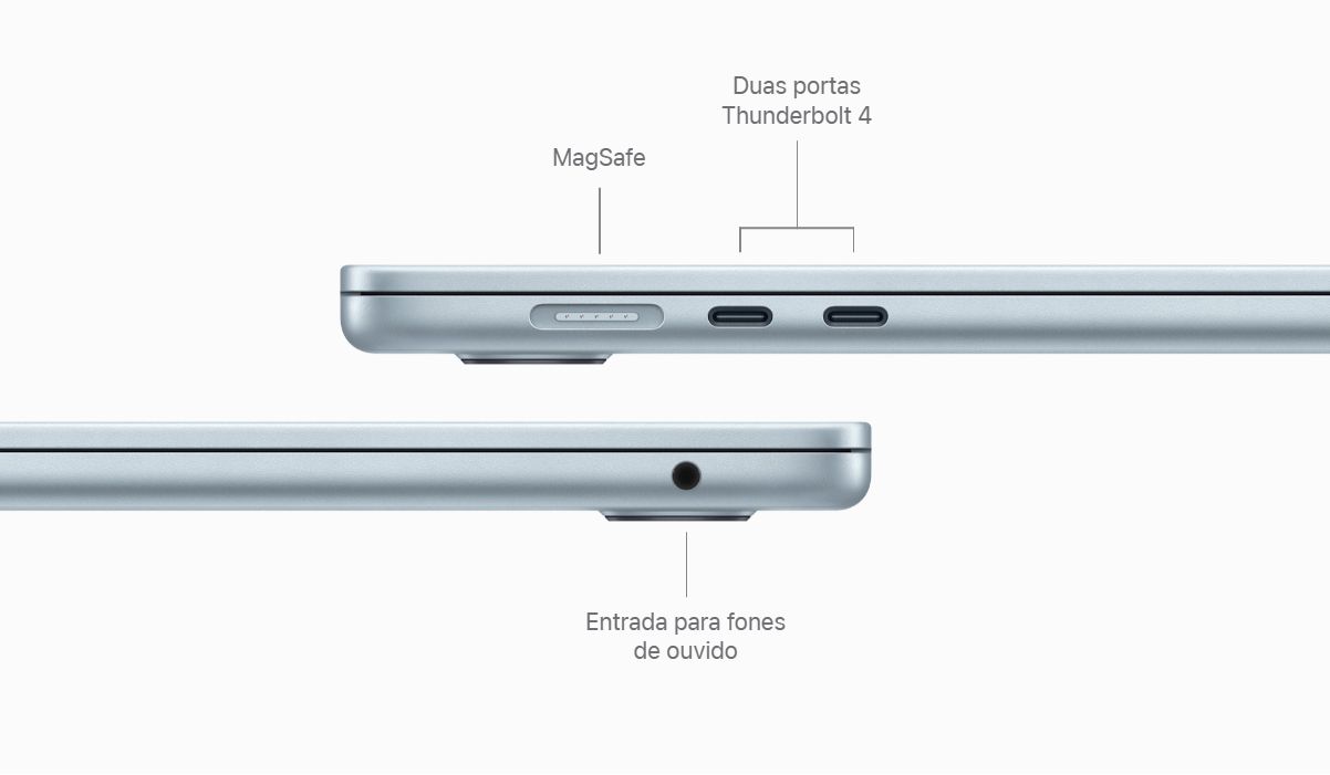 MacBook terá duas portas Thurnderbolt | Foto: Apple/Divulgação