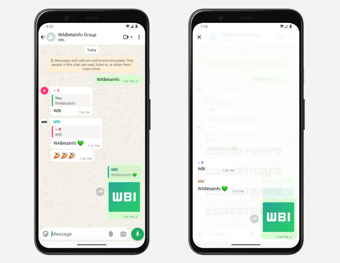 Tela do WhatsApp irá destacar as respostas enviadas para a mensagem principal | Foto: WBI/Reprodução