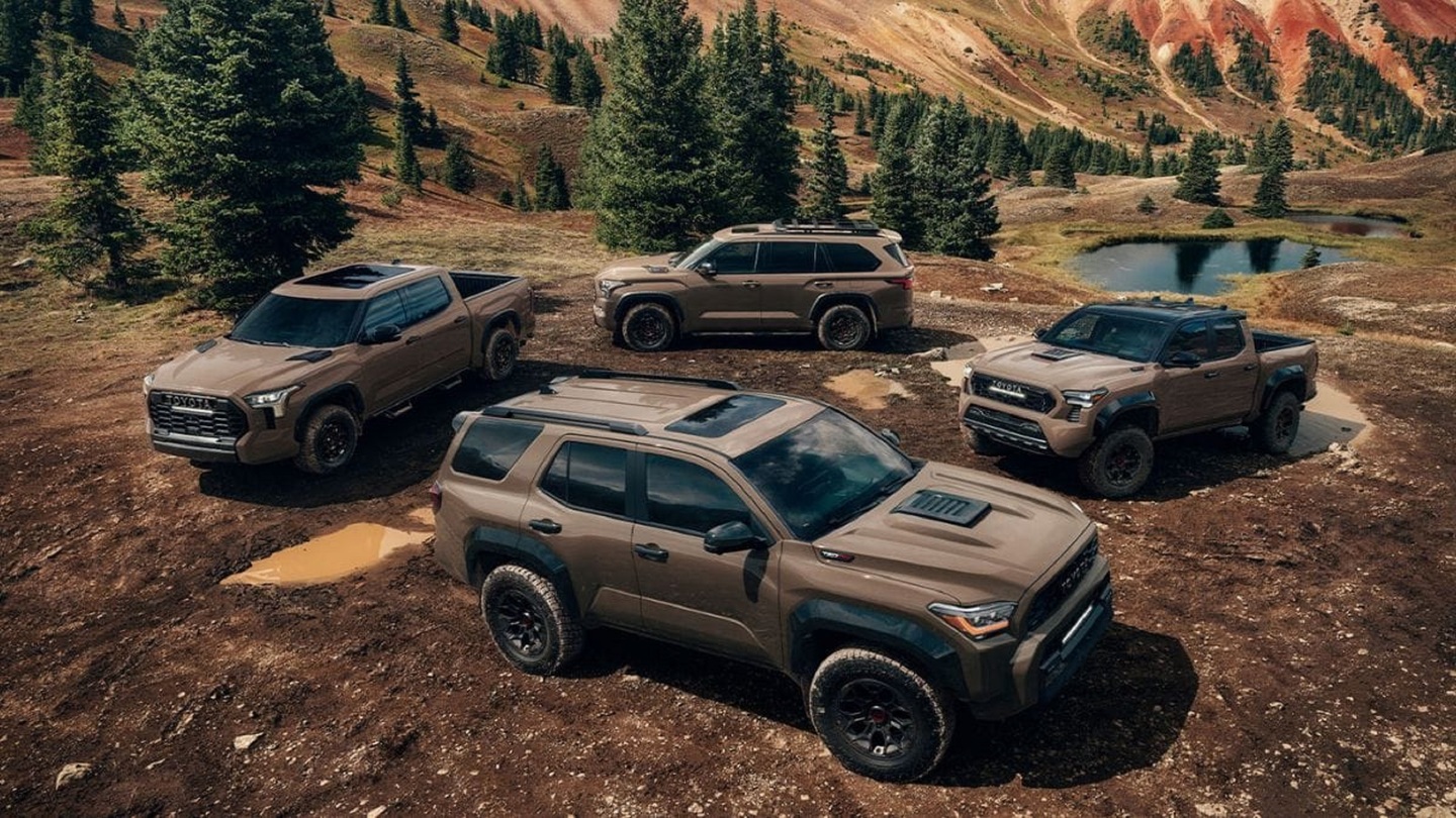 Tendência de tons terrosos em SUVs e picapes.