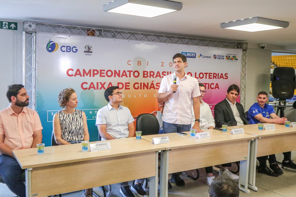 Prefeito João Campos esteve presente no anúncio do Campeonato Brasileiro de Ginástica Artística 