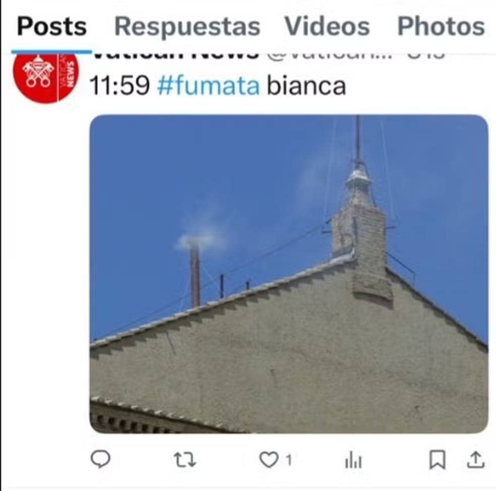 Publicação equivocada do Vaticano sobre a fumaça durante o Conclave 