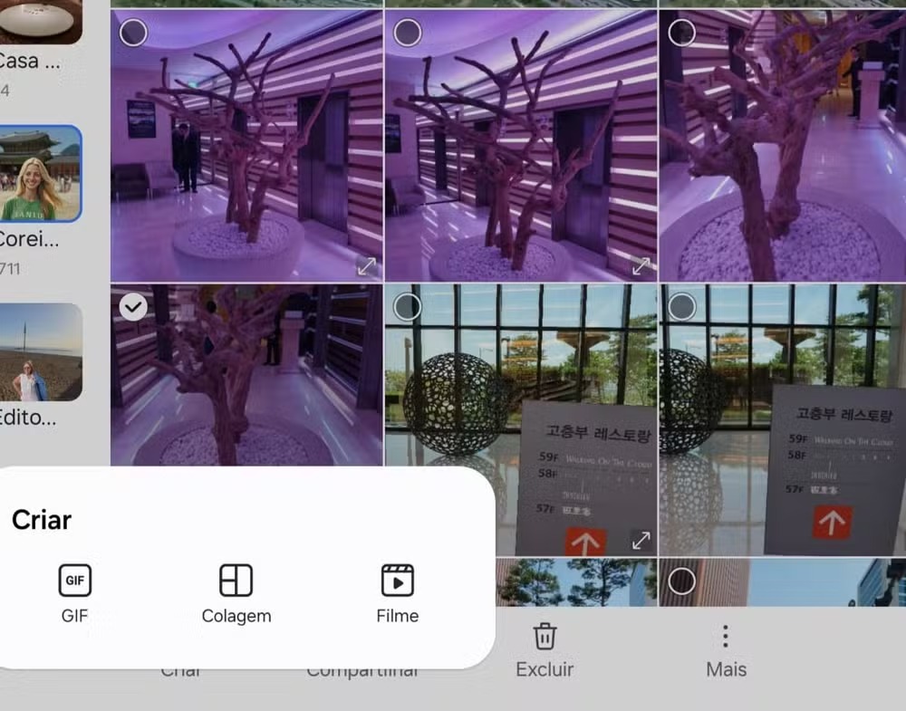 Com o One UI 7, Samsung permite fazer colagens de fotos e vídeos com qualquer layout dentro do aplicativo de fotos 