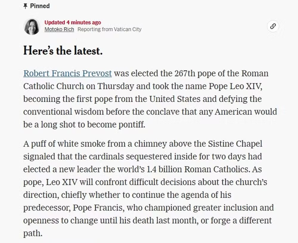 O novo papa: The New York Times