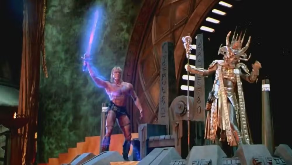 He-Man luta contra Esqueleto