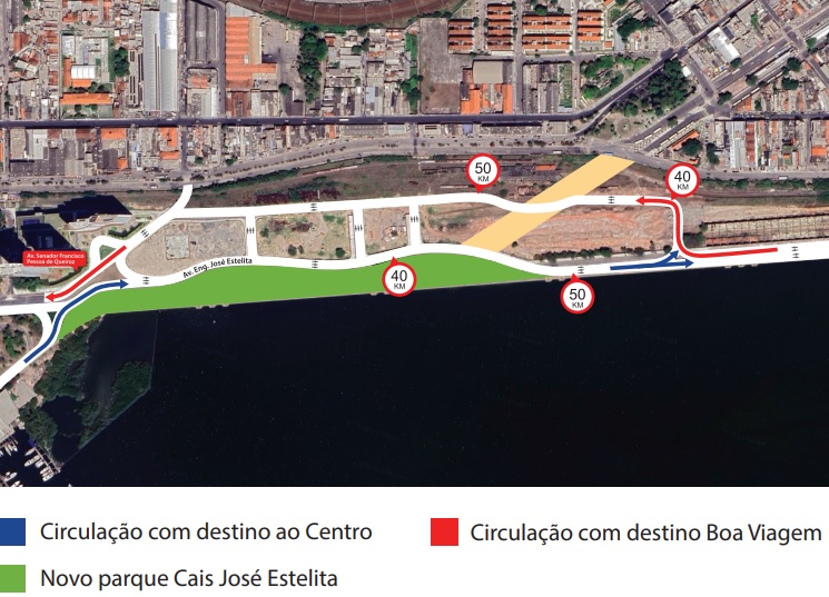 Cais José Estelita sofre alteração no trânsito