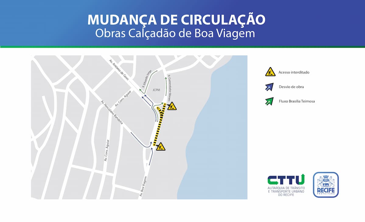 CTTU enviou um mapa mostrando o ponto que terá alteração