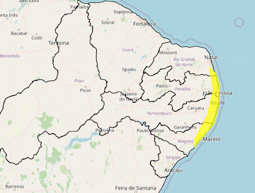 Inmet emite alerta de chuvas para Pernambuco