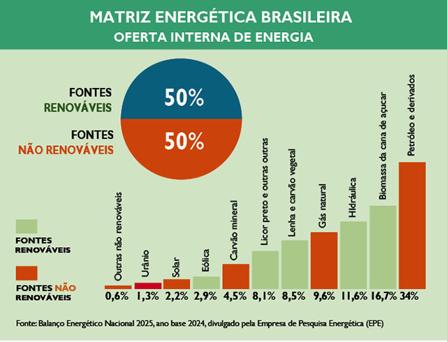 Infográfico Matriz energética brasileira
