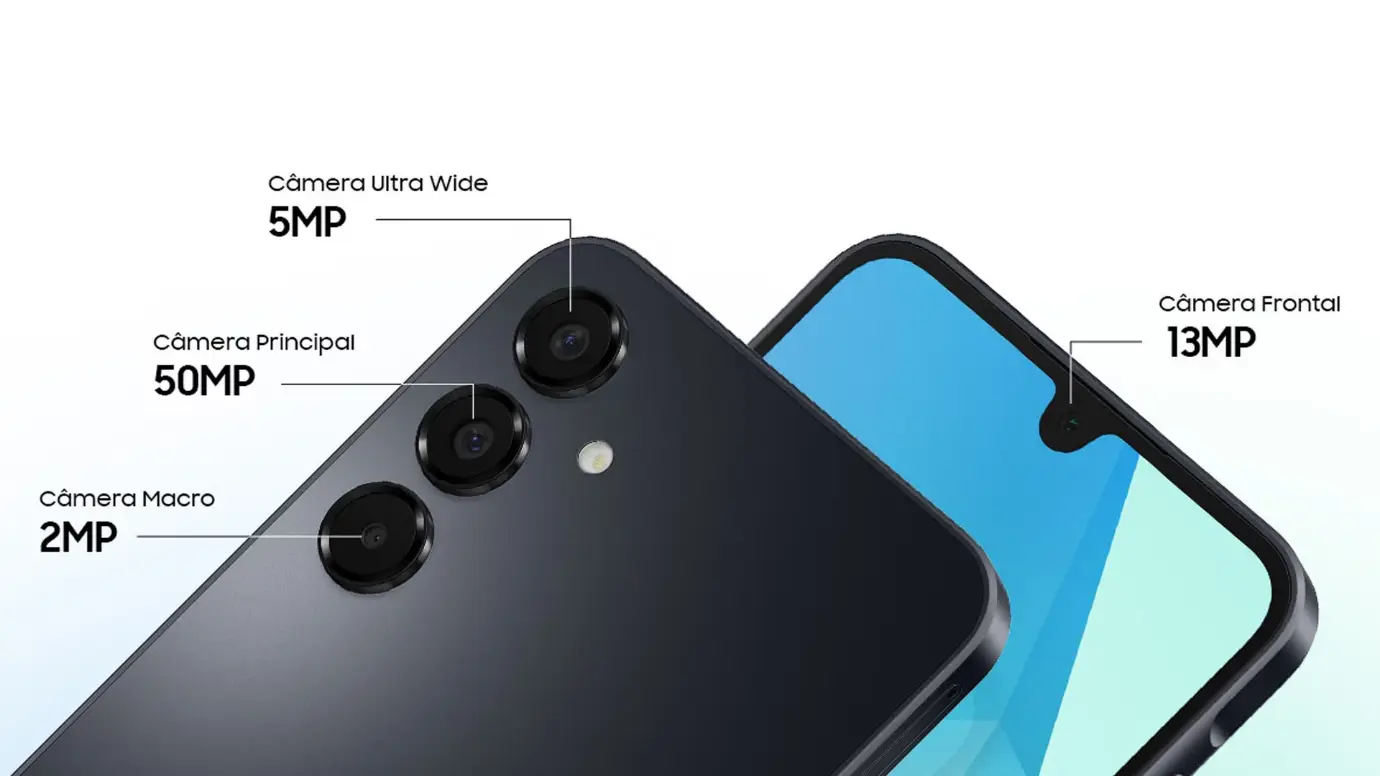 Conjunto de câmeras triplas do Samsung A16 5G