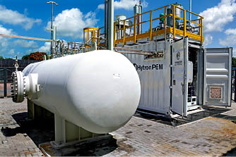 O parque dispõe de um sistema de armazenamento de hidrogênio 