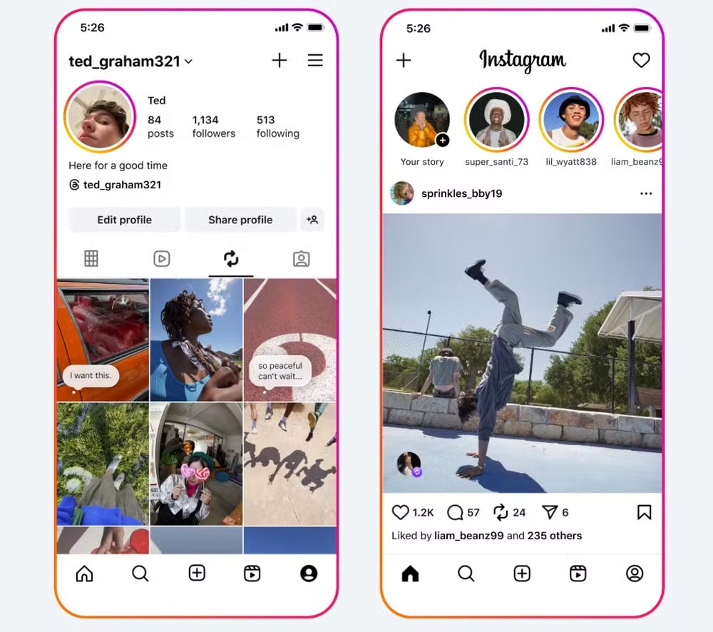Instagram lança 'repost' de Reels no feed 