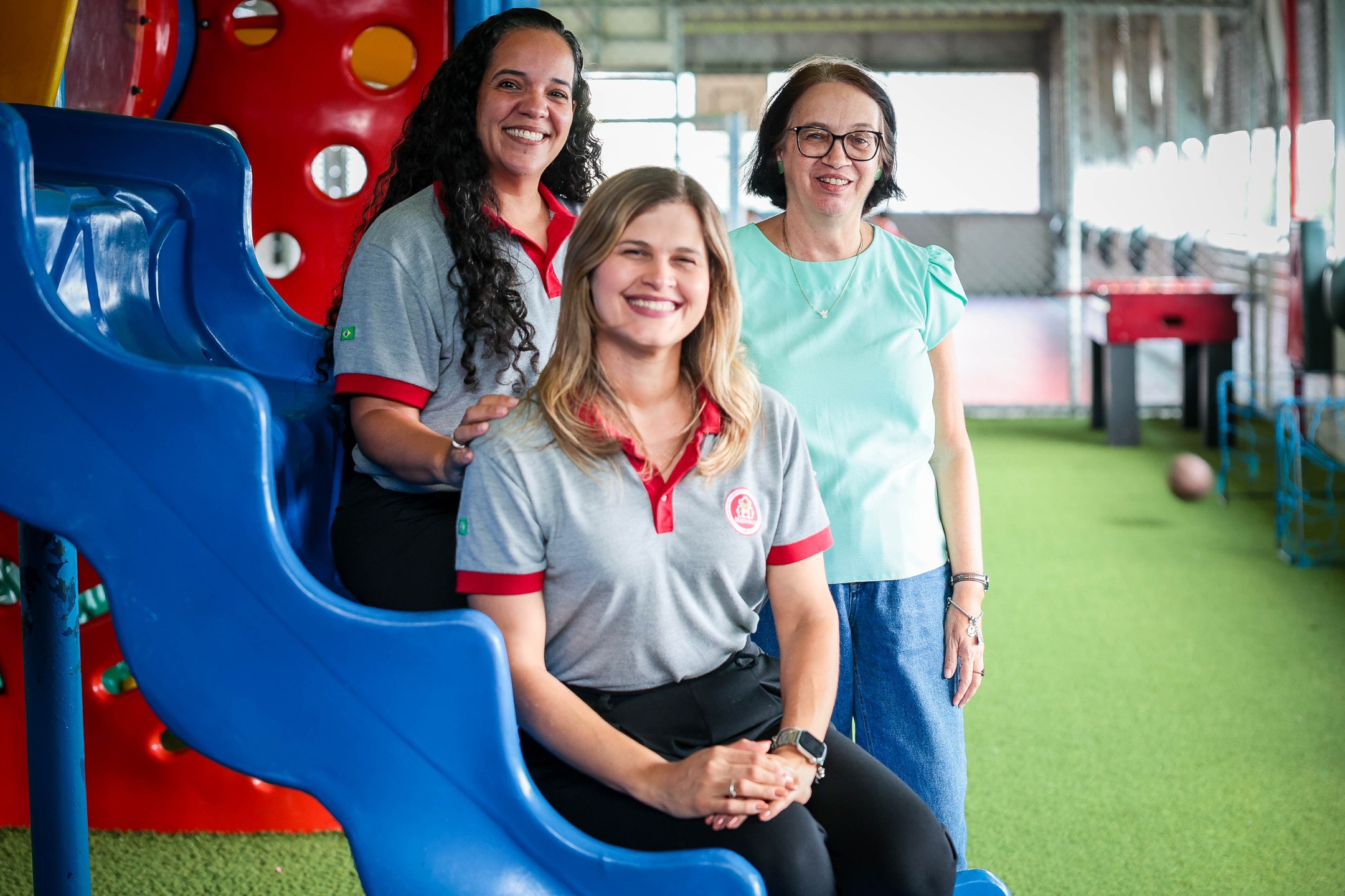 Tatiana Roldan, Vanessa Farias e Rozário Botelho, da ABA Maple Bear