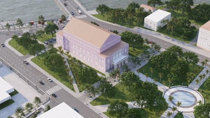 Imagem do projeto no entorno do Teatro de Santa Isabel, próximo da Praça da República, no bairro de Santo Antônio, no Recife