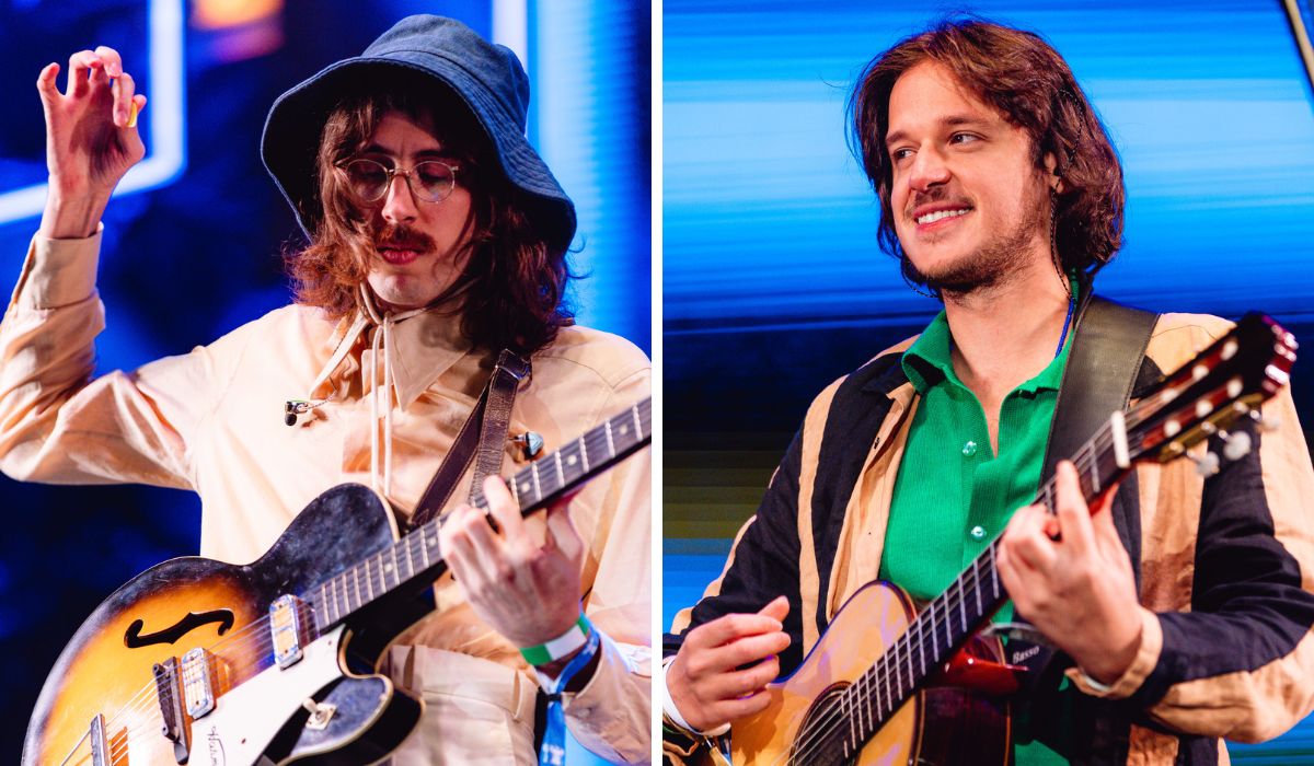 Tim Bernardes (esq.) e Rubel (dir.) foram os convidados do show de Gal Costa