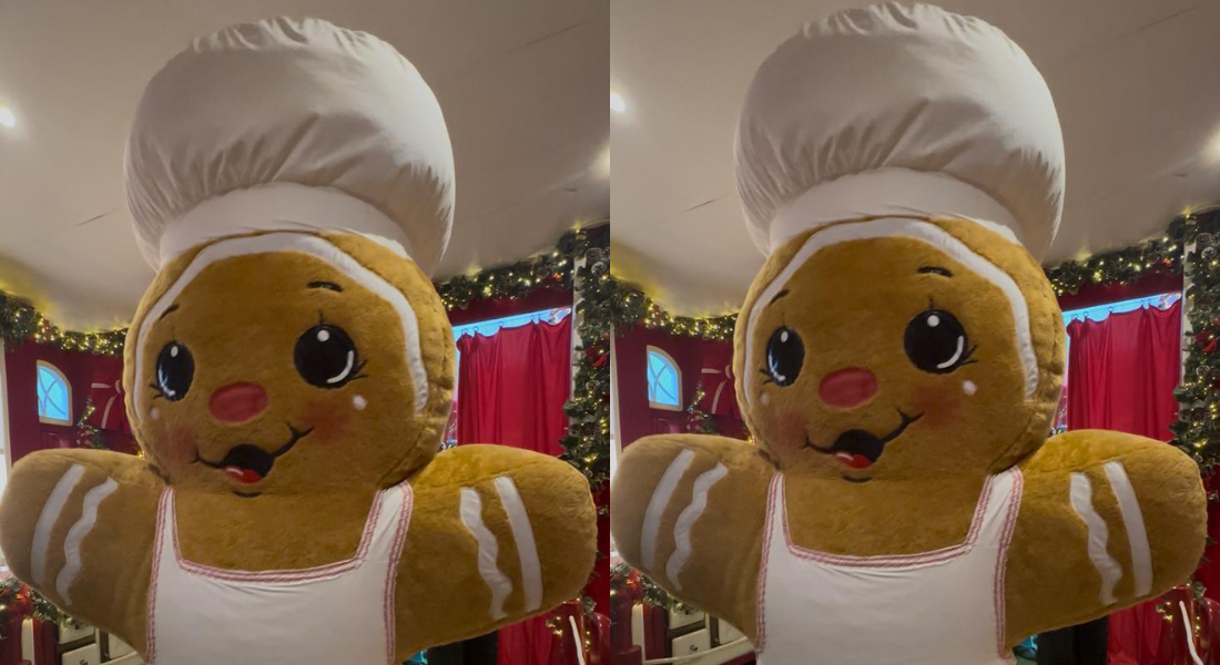 Biscoito gigante do Natal no RioMar tem 2 metros de altura