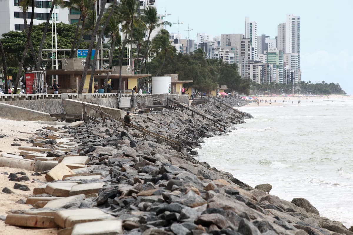 Avanço do nível do mar no Recife 