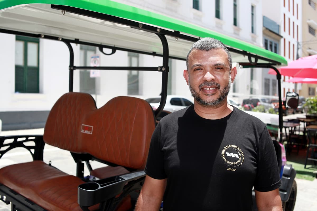 Fabrício Rodrigues também gostou da experiência de passear no carrinho