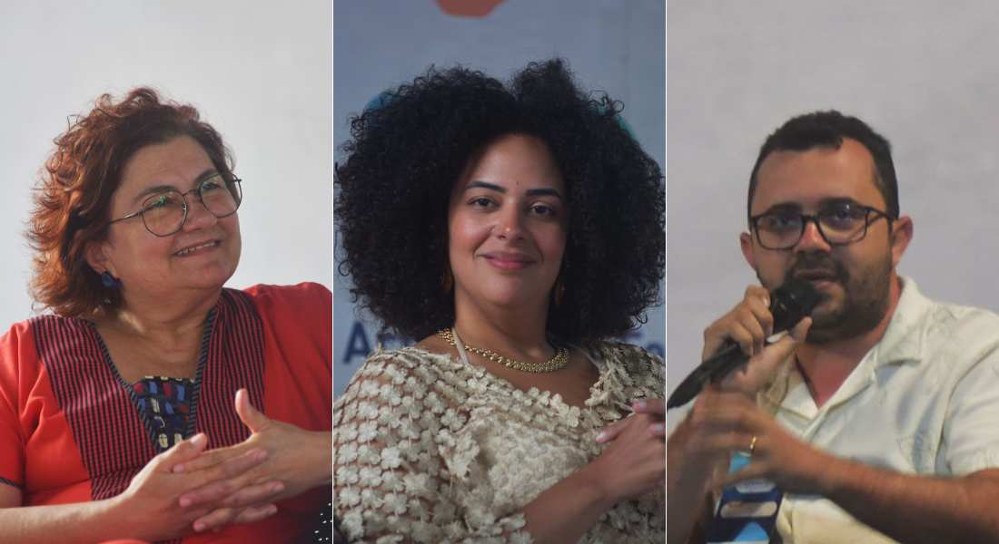 Cida Pedrosa, Luna Vitrolira e Mailson Furtado na Literarte