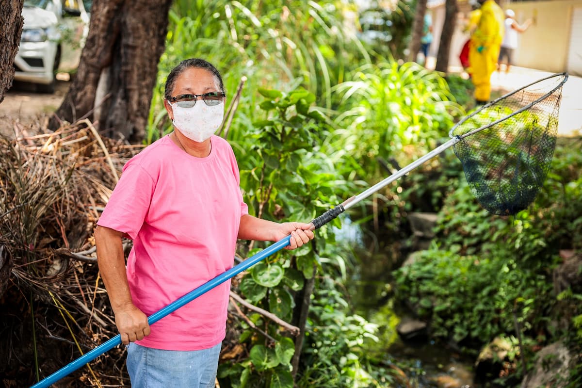 Auxiliadora Cabral ajudou a retirar animais do canal